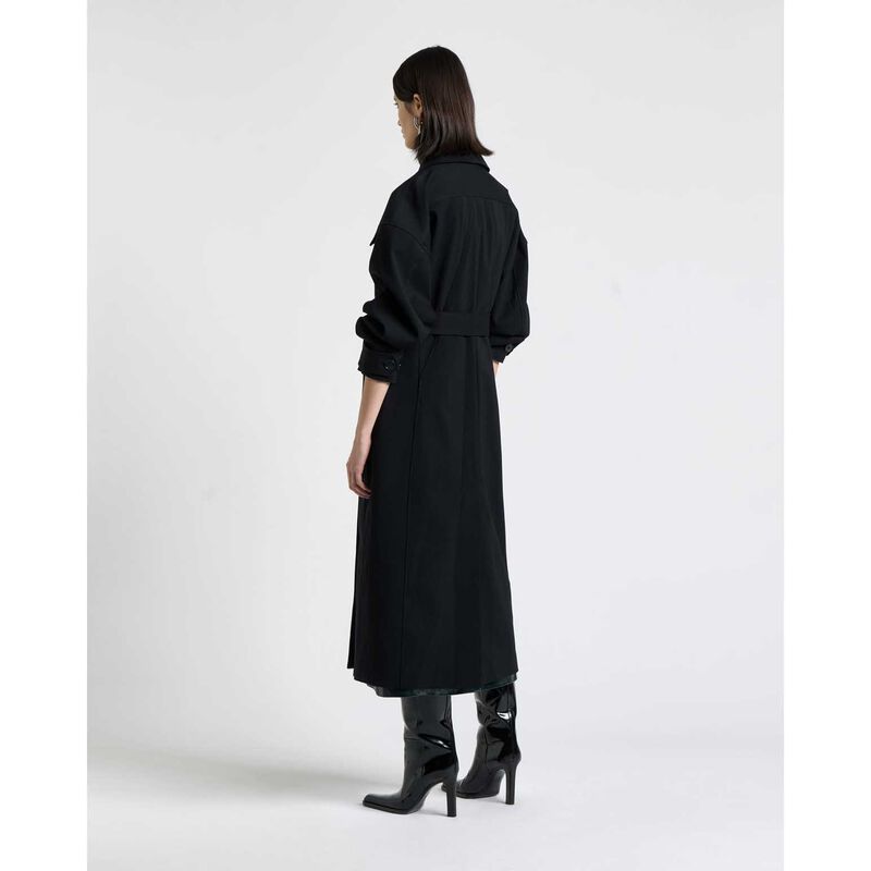 Cue Viscose Twill Cocoon Trench image number 1